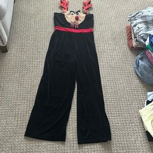 Women’s Reindeer Velvet Jumpsuit